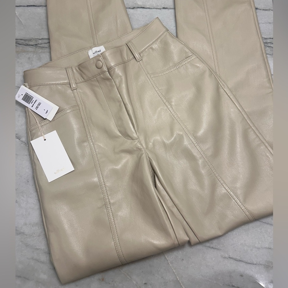 Wilfred Bone/Cream Vegan Leather Pants